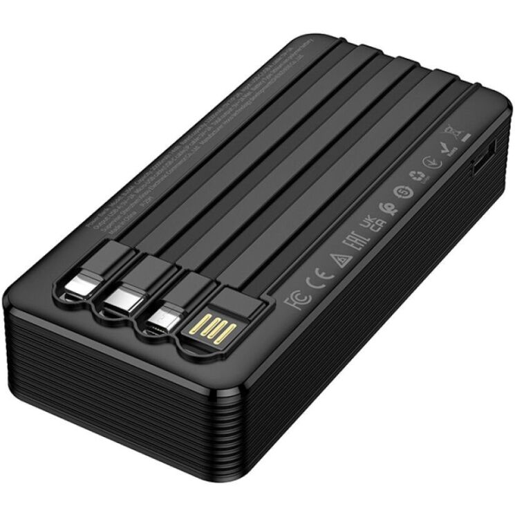 Внешний аккумулятор BOROFONE BJ84A 10W (20000mAh) + кабель MicroUSB + Type-C + Lightning + USB - Black (995598B) Внешний аккумулятор BOROFONE BJ84A 10W (20000mAh) + кабель MicroUSB + Type-C + Lightning + USB - Black: фото 5 из 8