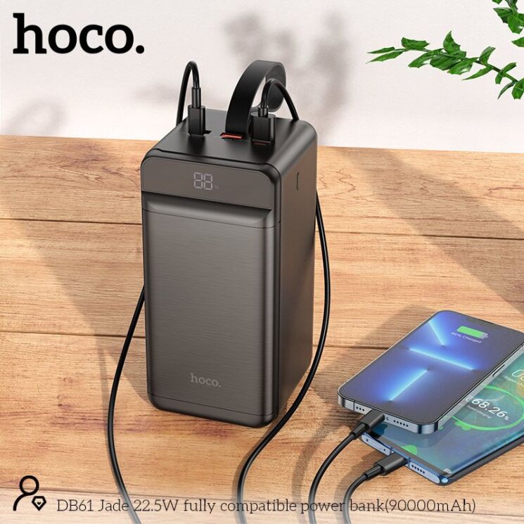Зовнішній акумулятор Hoco DB61 22.5W+PD20W (90000mAh) - Black: фото 6 з 7