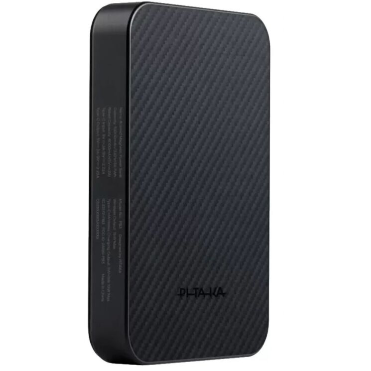 Зовнішній акумулятор Pitaka Aramid Fiber Magnetic Qi2 20W (10000mAh) PBQ2501 - Black / Grey (Twill): фото 2 з 8