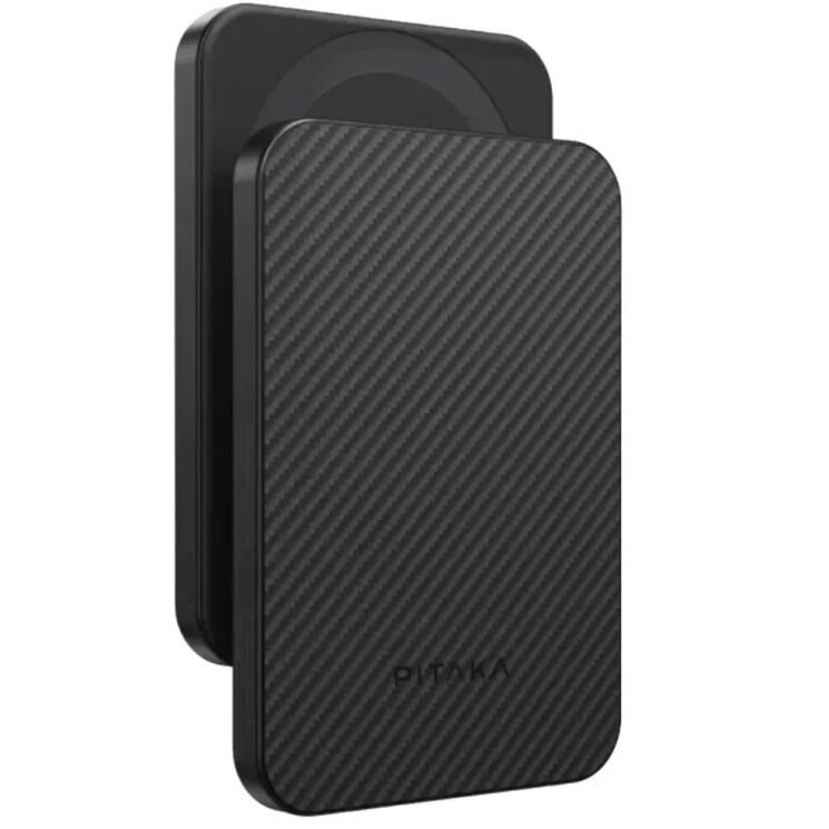 Зовнішній акумулятор Pitaka Aramid Fiber Magnetic Qi2 20W (10000mAh) PBQ2501 - Black / Grey (Twill): фото 1 з 8