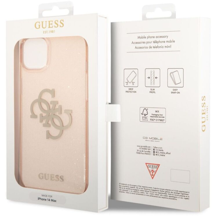 Захисний чохол Guess Glitter Script Big для Apple iPhone 14 Plus - Gold: фото 6 з 6