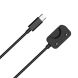 Зарядний пристрій Deexe Charging Cable Type-C (100см) для Samsung Galaxy Fit 3 - Black (317433B). Фото 3 з 4