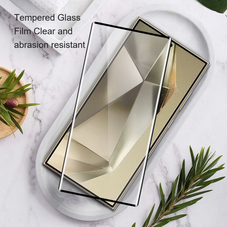 Защитное стекло AMORUS 3D Curved Full Glue для Samsung Galaxy S24 Ultra (S928) - Black: фото 4 из 8