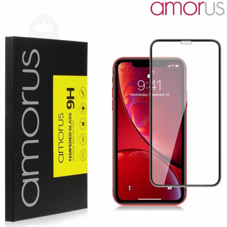 Защитное стекло AMORUS 3D Curved Glass для Apple iPhone XR / iPhone 11 - Black: фото 4 из 8