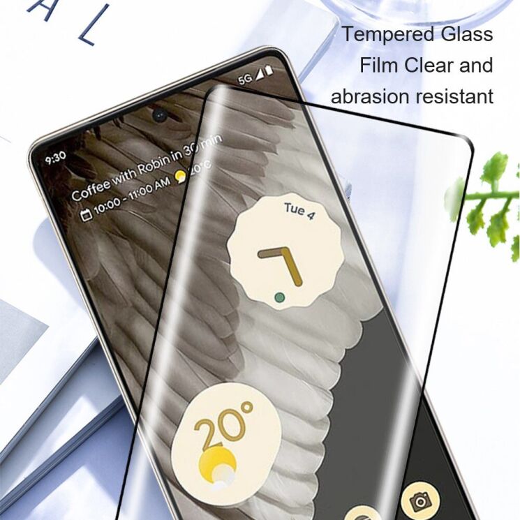 Захисне скло AMORUS Full Glue Tempered Glass для Google Pixel 7 Pro - Black: фото 4 з 9