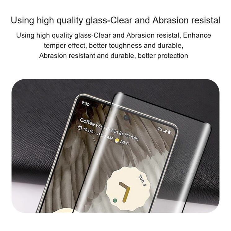 Захисне скло AMORUS Full Glue Tempered Glass для Google Pixel 7 Pro - Black: фото 7 з 9