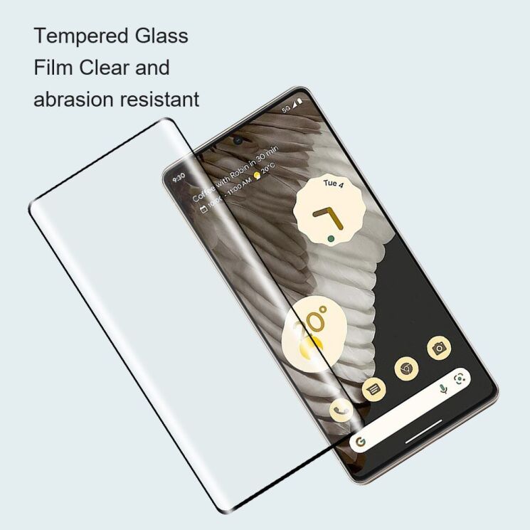 Захисне скло AMORUS Full Glue Tempered Glass для Google Pixel 7 Pro - Black: фото 6 з 9