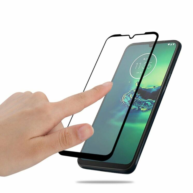 Захисне скло AMORUS Full Glue Tempered Glass для Motorola Moto G8 Plus - Black: фото 4 з 6