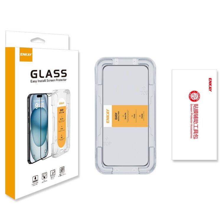 Защитное стекло ENKAY Easy Install Full Glue для Xiaomi Redmi Note 17 (4G/5G) - Black: фото 7 из 7