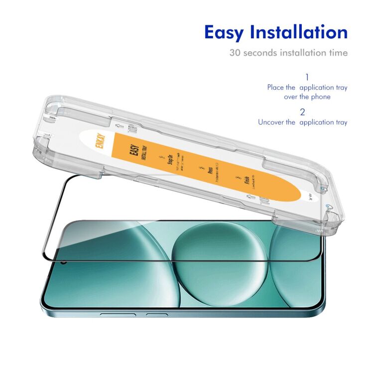 Защитное стекло ENKAY Easy Install Full Glue для Xiaomi Redmi Note 17 (4G/5G) - Black: фото 2 из 7