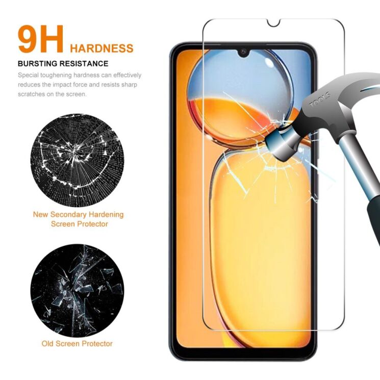 Защитное стекло HAT PRINCE 0.26mm для Xiaomi Redmi 13C / Poco C65 - Transparent: фото 2 из 8