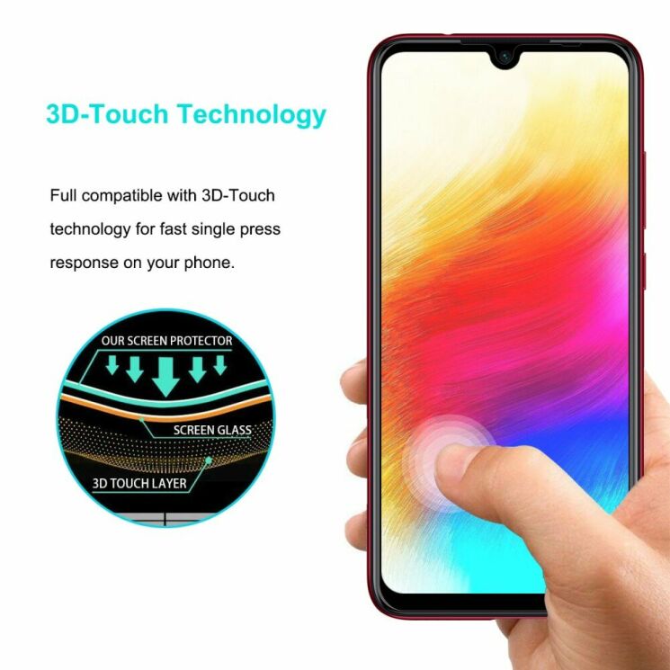 Защитное стекло HAT PRINCE 5D Full Glue Cover для Xiaomi Redmi Note 7 / Note 7 Pro - Black: фото 6 из 9