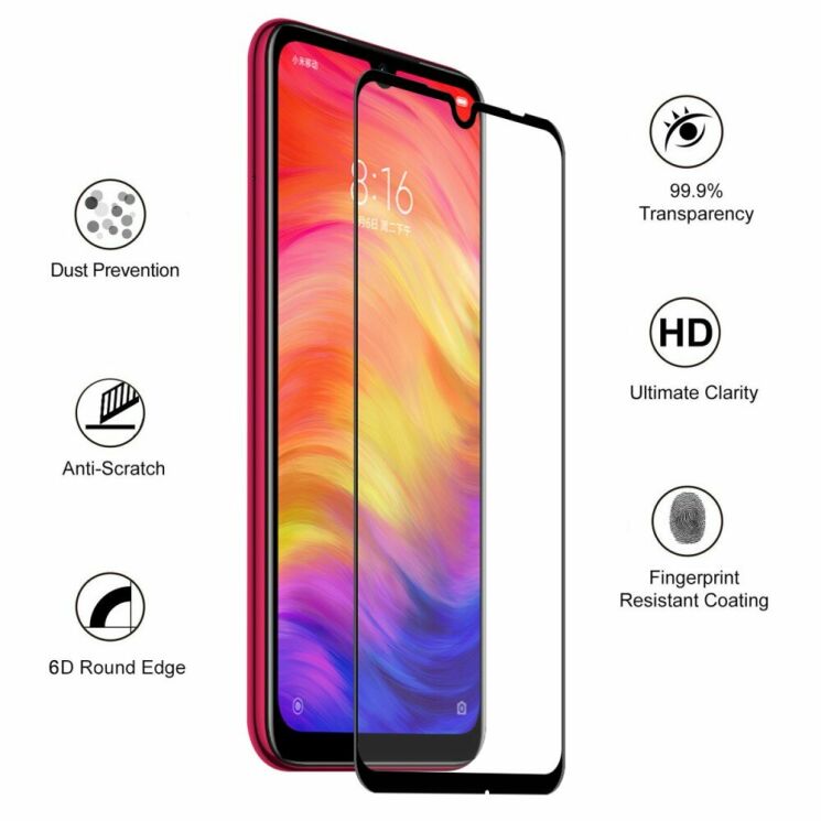 Защитное стекло HAT PRINCE 5D Full Glue Shield для Xiaomi Redmi Note 7 / Note 7 Pro - Black: фото 4 из 9