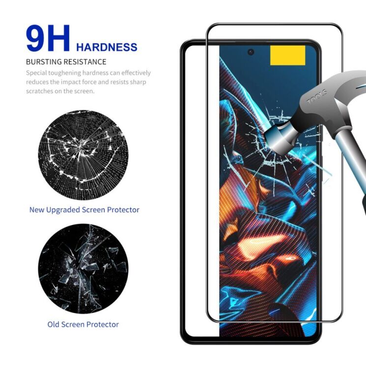 Защитное стекло HAT PRINCE Full Glue Cover для Xiaomi Poco X5 / Redmi Note 12 5G - Black: фото 3 из 9