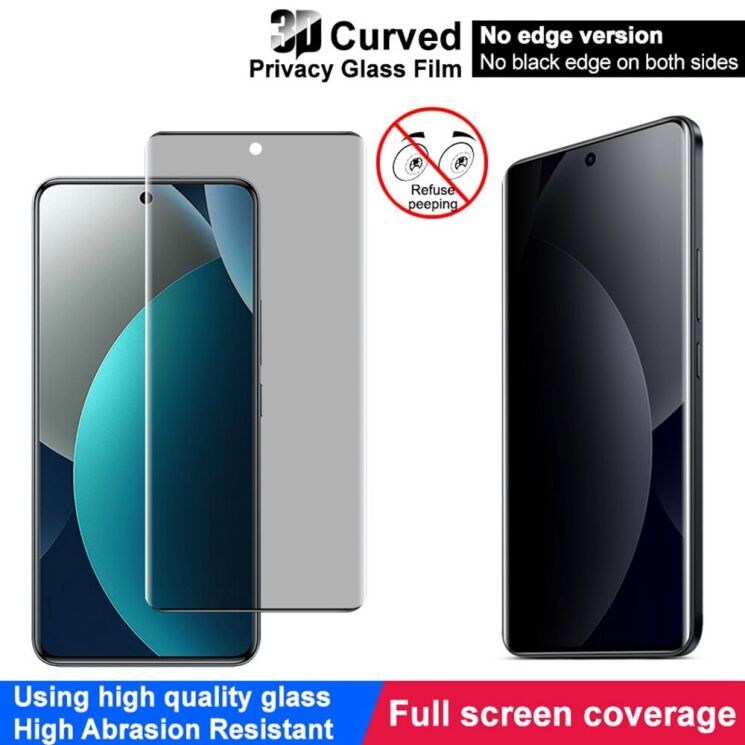 Защитное стекло IMAK 3D Privacy Side Glue для Xiaomi Redmi Note 15 Pro - Black: фото 6 из 13