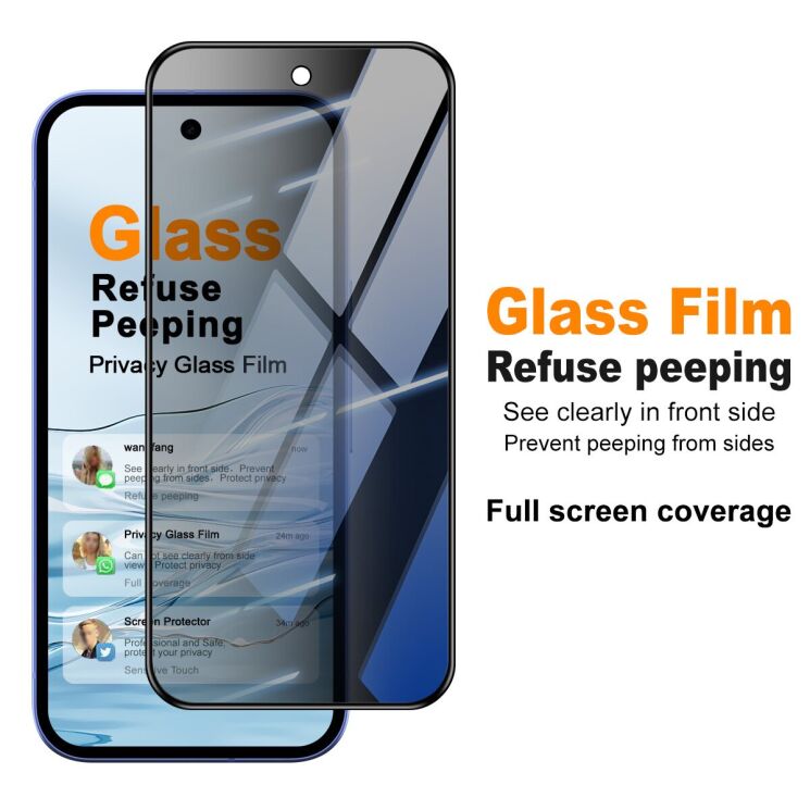 Защитное стекло IMAK Privacy 9H Protect для Google Pixel 11 Pro Fold / Pixel 10a - Black: фото 2 из 11
