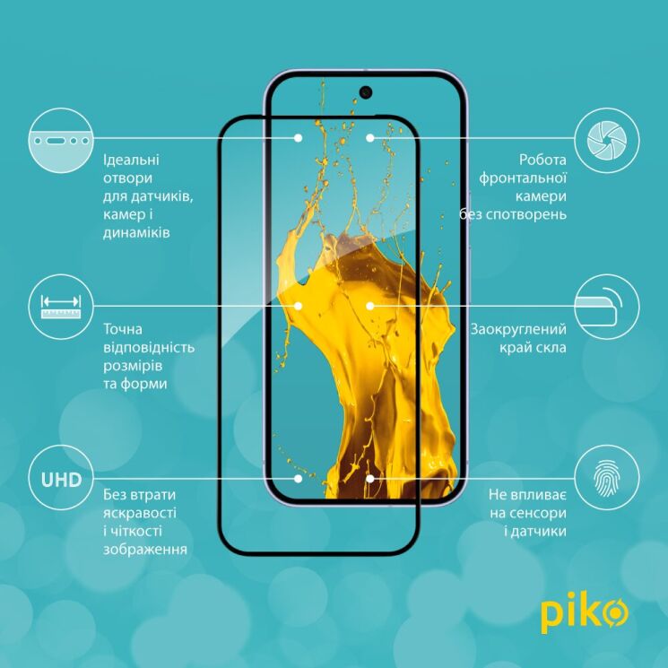 Захисне скло Piko Full Glue для Google Pixel 10 - Black: фото 3 з 5