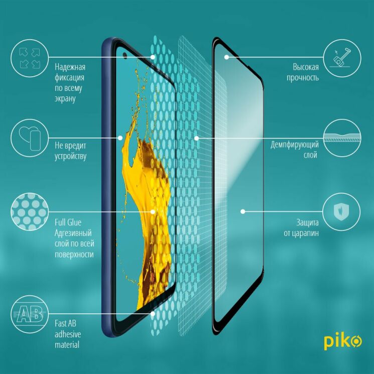 Захисне скло Piko Full Glue для Samsung Galaxy M11 (M115) - Black: фото 3 з 4