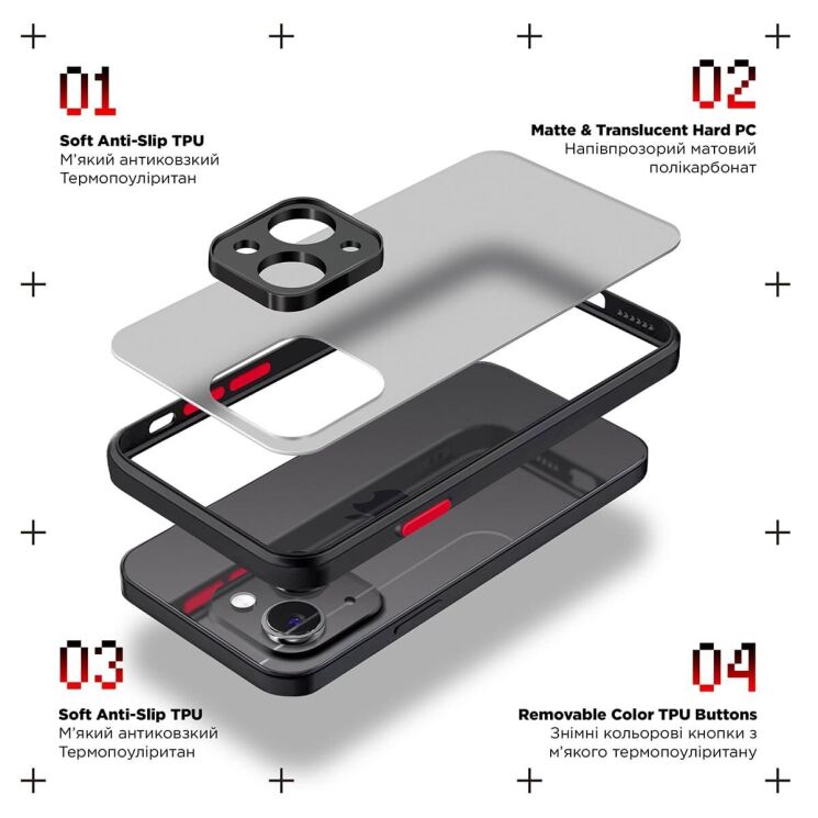 Защитный чехол ArmorStandart Frosted Matte для Realme C65 - Black: фото 2 из 3