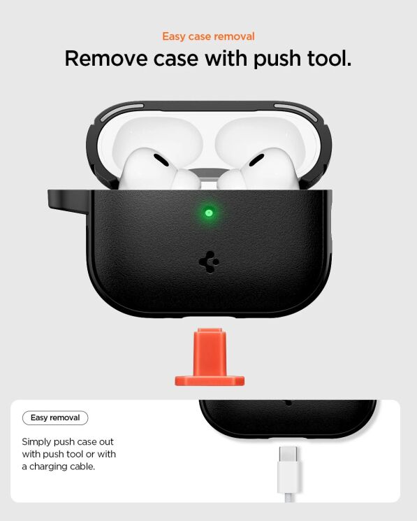 Защитный чехол Caseology Vault by Spigen для AirPods Pro 3 (ACS09826) - Matte Black: фото 18 из 18