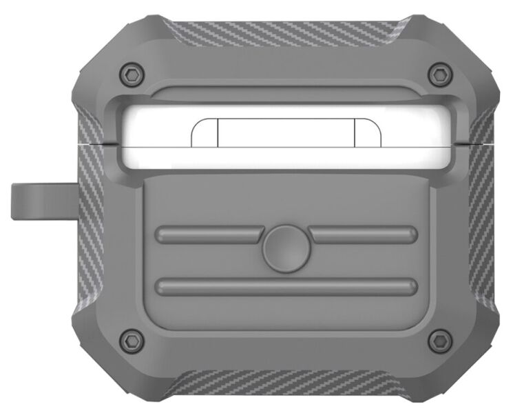 Захисний чохол Deexe Carbon Case для Apple AirPods 3 - Grey: фото 2 з 9