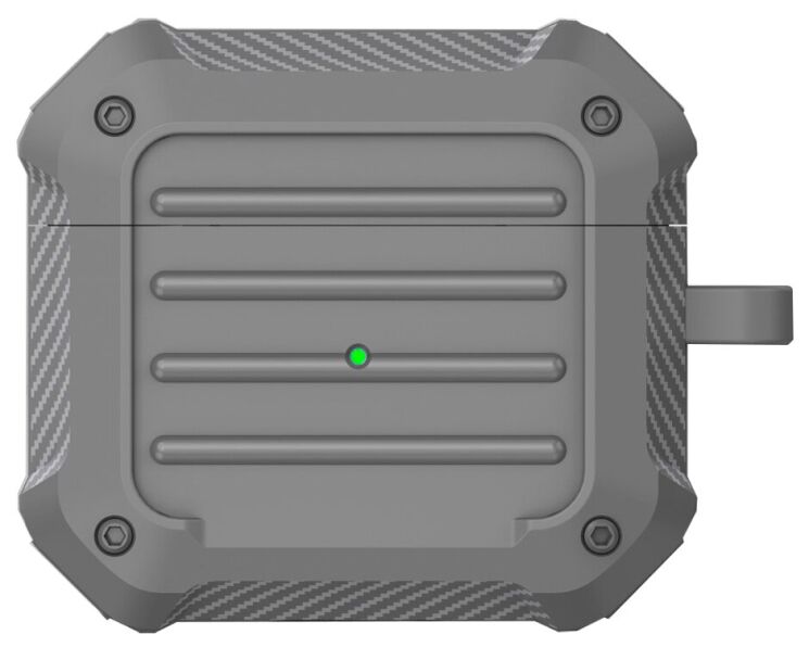 Захисний чохол Deexe Carbon Case для Apple AirPods 3 - Grey: фото 1 з 9