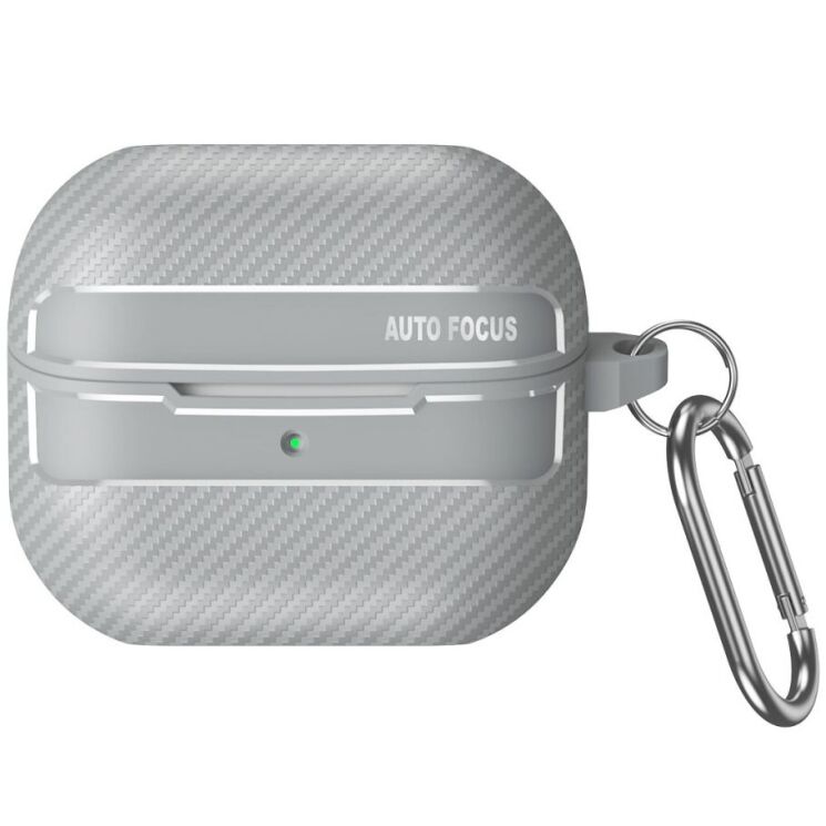 Захисний чохол Deexe Carbon Case для Samsung Galaxy Buds 3 / Buds 3 Pro - Light Grey: фото 1 з 8