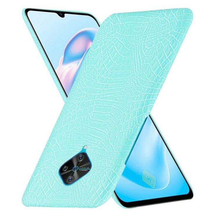 Защитный чехол Deexe Croco Style для VIVO V17 - Cyan: фото 2 из 5