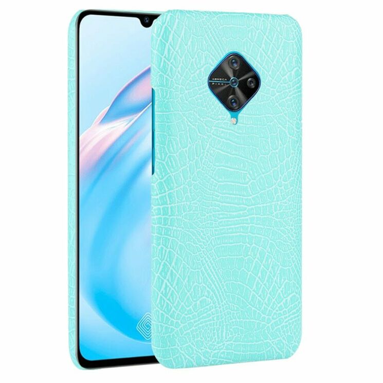 Защитный чехол Deexe Croco Style для VIVO V17 - Cyan: фото 1 из 5