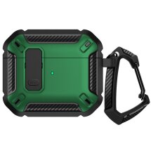 Защитный чехол Deexe Carbon Armor для Apple AirPods 3 - Black / Green: фото 1 из 7