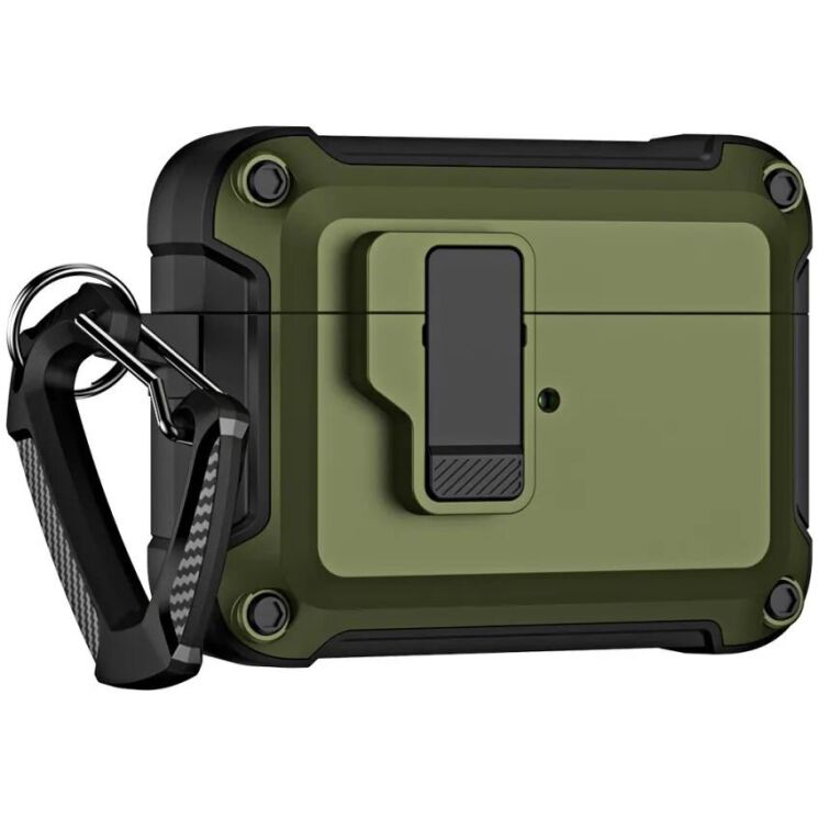 Защитный чехол Deexe Defender Armor для Apple AirPods Pro 2 - Blackish Green: фото 1 из 13