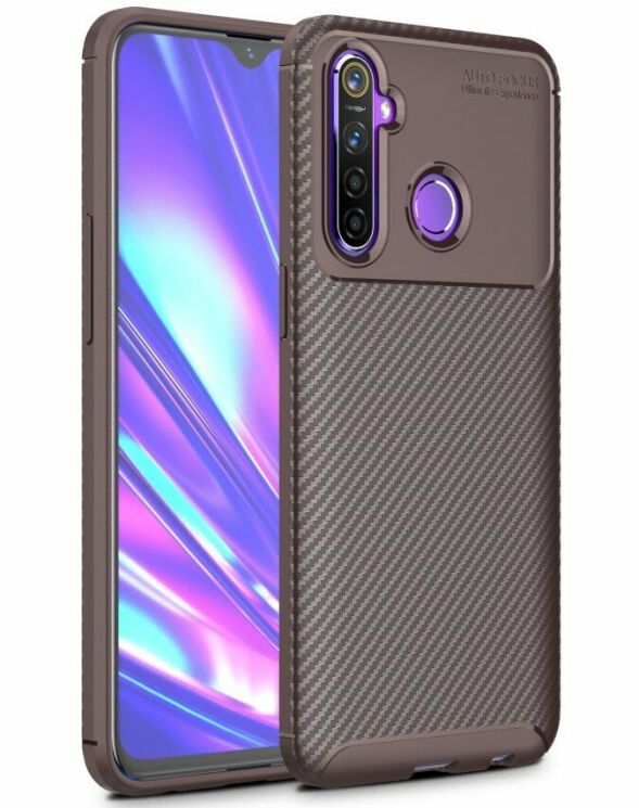 Захисний чохол Deexe Fusion для Realme 5 - Coffee: фото 1 з 10