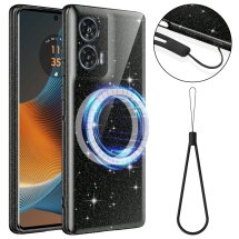 Захисний чохол Deexe Glitter Case with MagSafe для Motorola Edge 50 Fusion - Black: фото 1 з 7