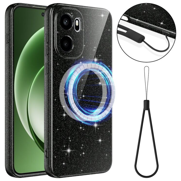 Защитный чехол Deexe Glitter Case with MagSafe для OnePlus 15R / Ace 6 / Ace 6T - Black: фото 1 из 7
