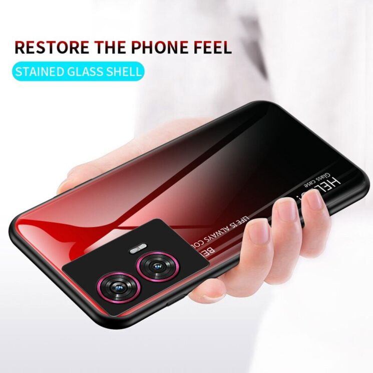 Защитный чехол Deexe Gradient Color для Motorola Edge 50 Fusion - Red / Black: фото 3 из 12