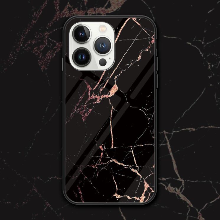 Защитный чехол Deexe Gradient Pattern для Apple iPhone 16 Pro - Black / Gold: фото 2 из 7