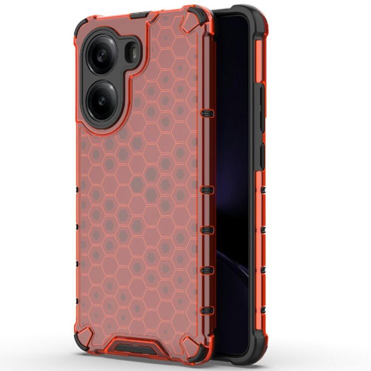 Захисний чохол Deexe Honeycomb Series для Xiaomi Poco X7 Pro - Red: фото 1 з 5