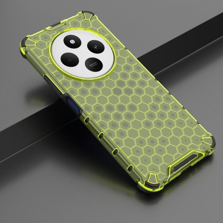 Защитный чехол Deexe Honeycomb Series для Xiaomi Redmi 14C / Redmi A4 5G / Poco C75 - Green: фото 2 из 5
