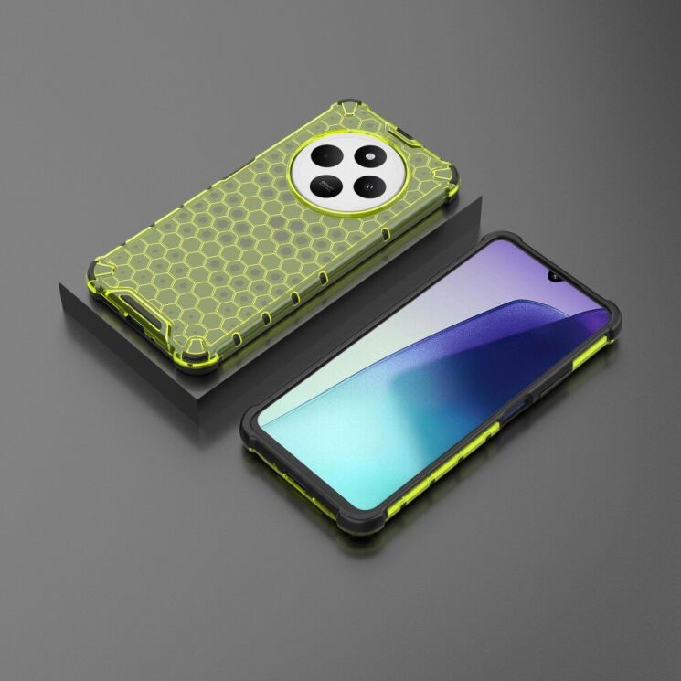 Защитный чехол Deexe Honeycomb Series для Xiaomi Redmi 14C / Redmi A4 5G / Poco C75 - Green: фото 3 из 5