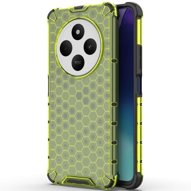 Защитный чехол Deexe Honeycomb Series для Xiaomi Redmi 14C / Redmi A4 5G / Poco C75 - Green: фото 1 из 5