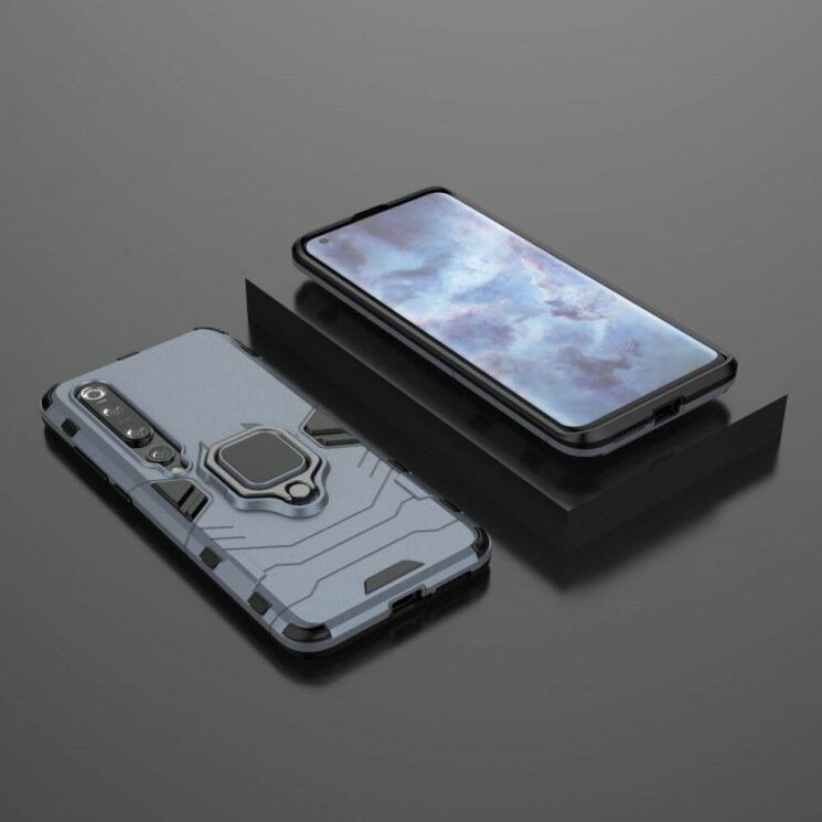 Чехол с подставкой Deexe Hybrid Case для Xiaomi Mi 10 Pro - Blue: фото 5 из 5