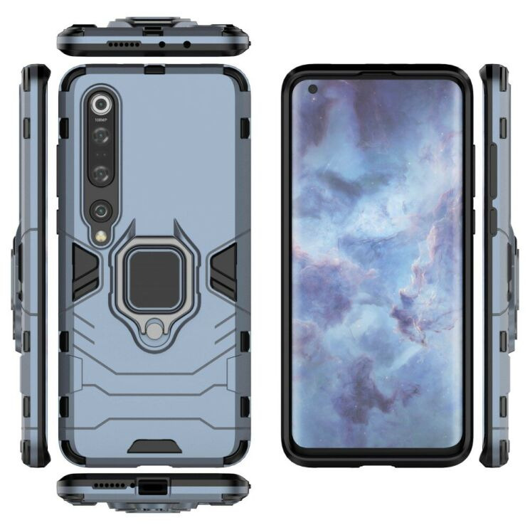 Чехол с подставкой Deexe Hybrid Case для Xiaomi Mi 10 Pro - Blue: фото 3 из 5
