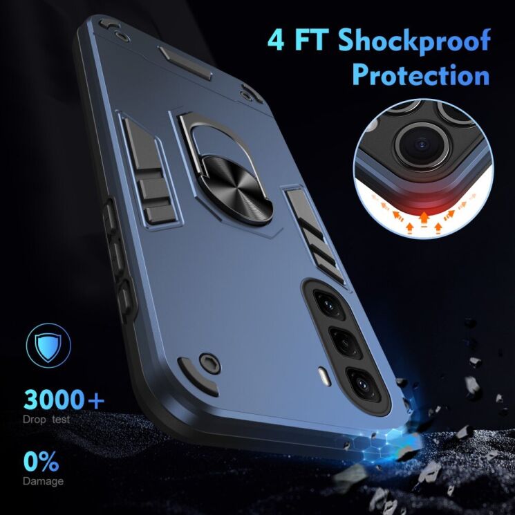 Защитный чехол Deexe Hybrid Shell для Infinix Hot 50 Pro Plus - Blue: фото 5 из 7