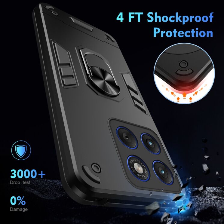 Захисний чохол Deexe Hybrid Shell для Motorola Edge 70 - Black: фото 4 з 7