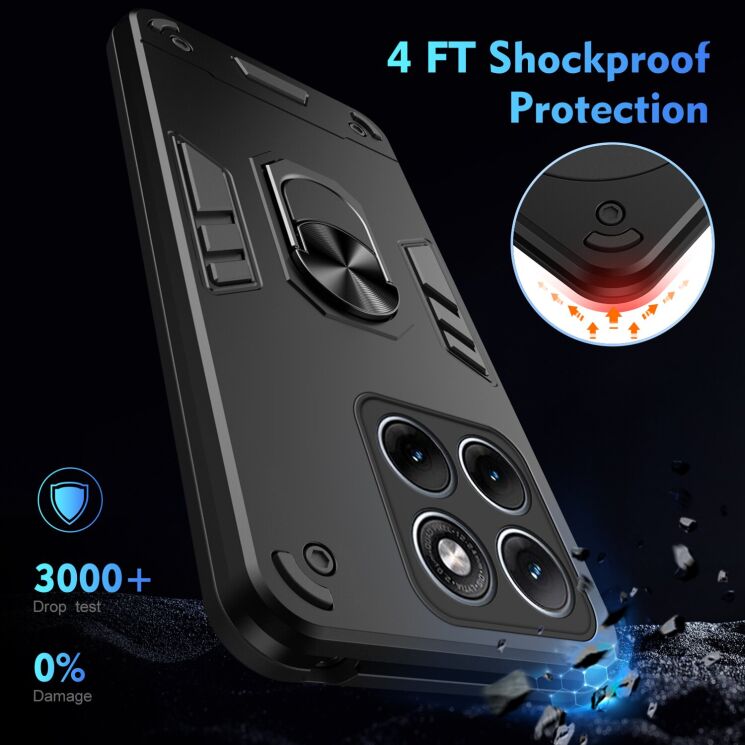 Защитный чехол Deexe Hybrid Shell для Motorola Edge 70 Fusion - Black: фото 4 из 7