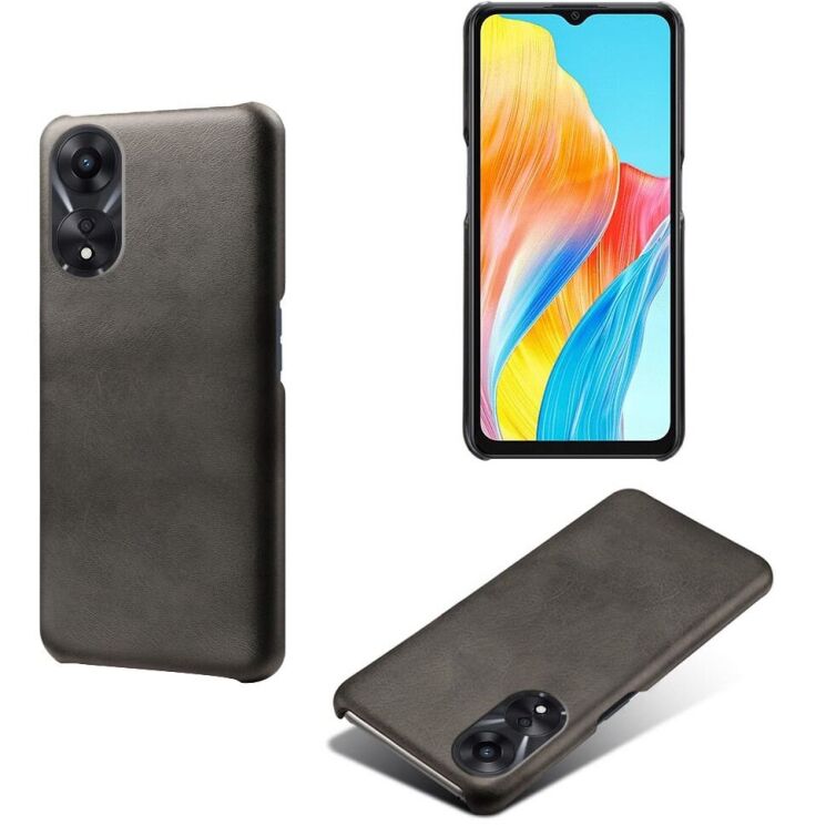Захисний чохол Deexe Leather Back Cover для OPPO A38 / A18 - Black: фото 2 з 4