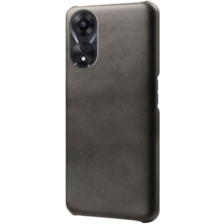 Захисний чохол Deexe Leather Back Cover для OPPO A38 / A18 - Black: фото 1 з 4