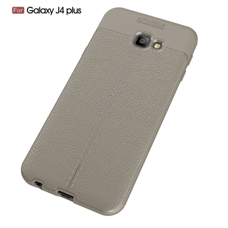 Силиконовый (TPU) чехол Deexe Leather Cover для Samsung Galaxy J4+ (J415) - Grey: фото 2 из 10