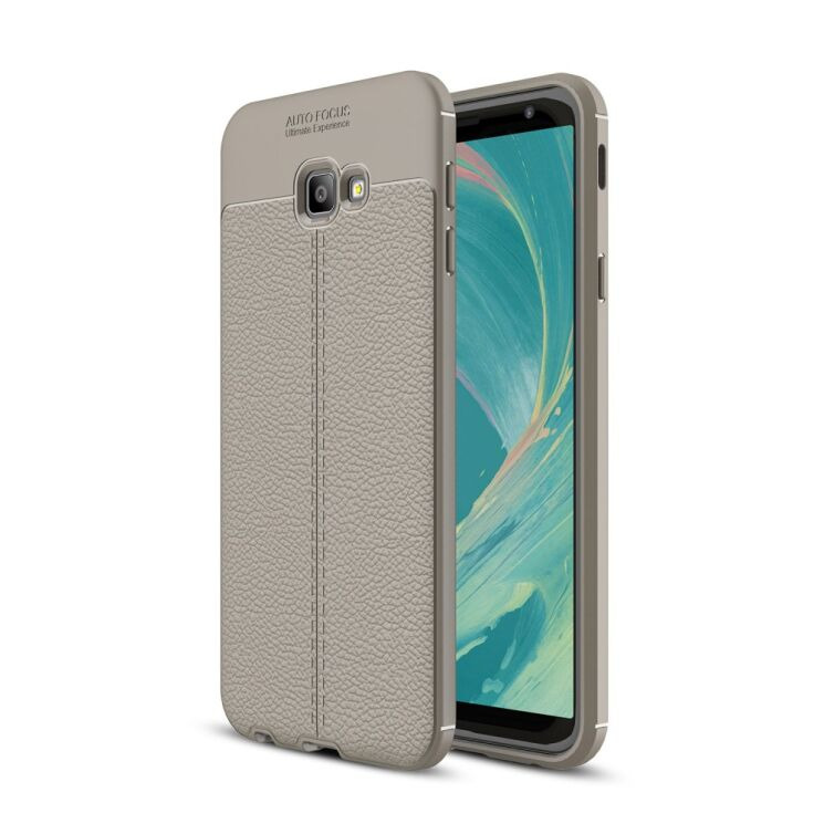 Силиконовый (TPU) чехол Deexe Leather Cover для Samsung Galaxy J4+ (J415) - Grey: фото 1 из 10