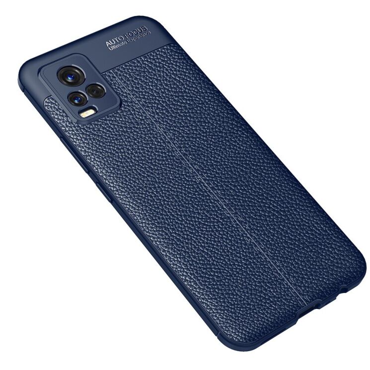 Захисний чохол Deexe Leather Cover для VIVO V20 - Blue: фото 2 з 7